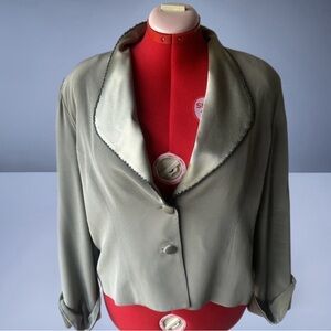 Velika Designs Silver Vintage Jacket  Size 20 Made In Canada MSRP $875
